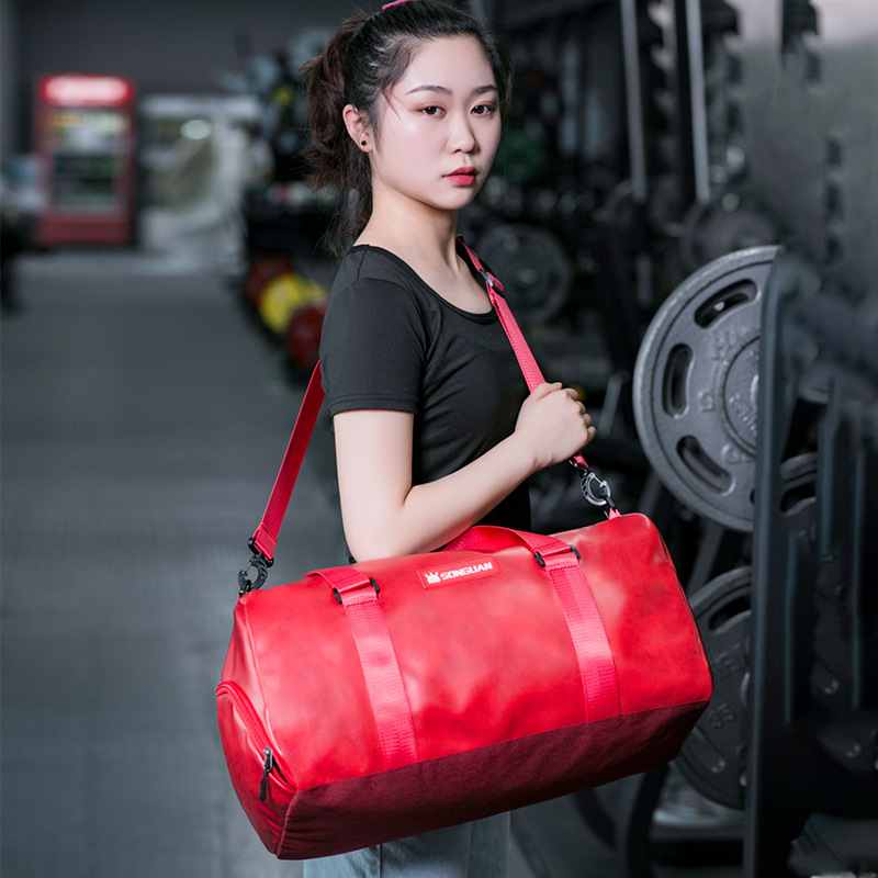 新款廠家直銷批發(fā)瑜伽包旅行包防水多功能健身包logo廣告包禮品包